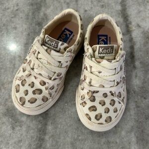Keds Kids' Cream Leopard Sneakers Size6M